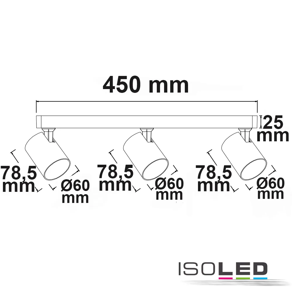 ISOLED Wand-/Deckenleuchte GU10 Triple Pic_1