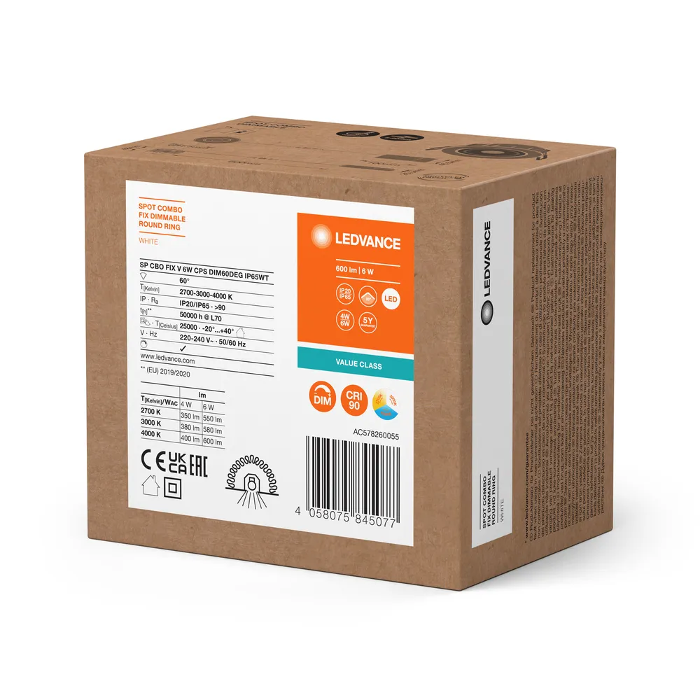 Ledvance SP CBO FIX V 6W CPS DIM 60DEG IP65 WT Pic_3