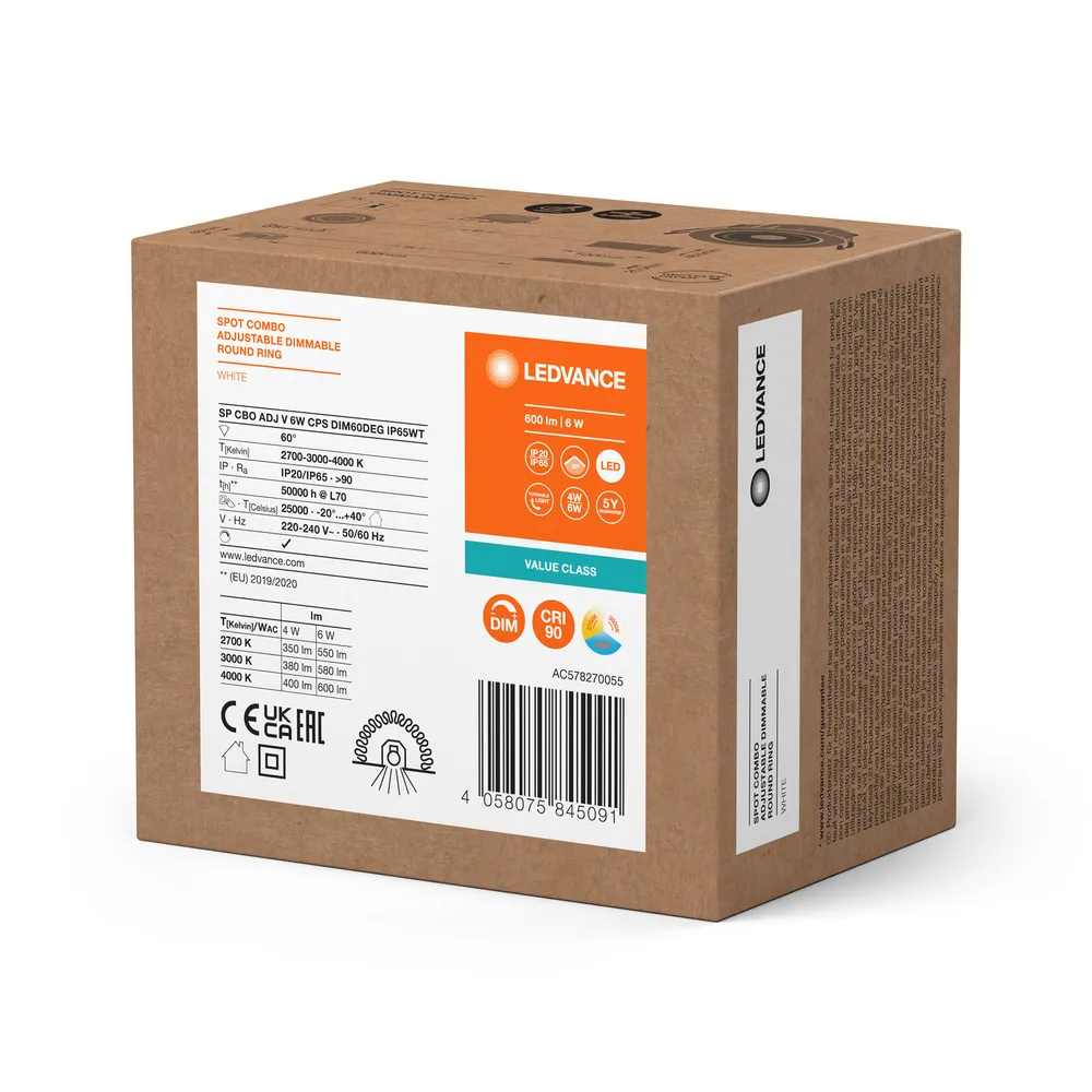LEDVANCE GMBH SP CBO ADJ V 6W CPS DIM 60DEG IP65 WT Pic_4