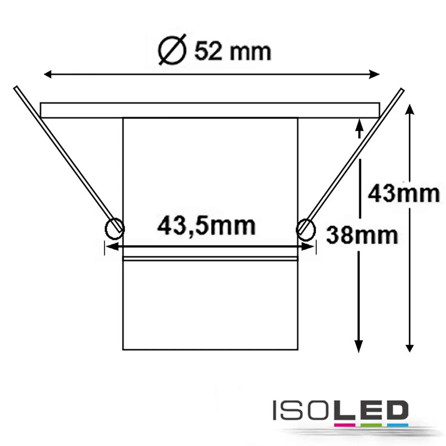 ISOLED LED Einbaustrahler, 3W, 45° Pic_1