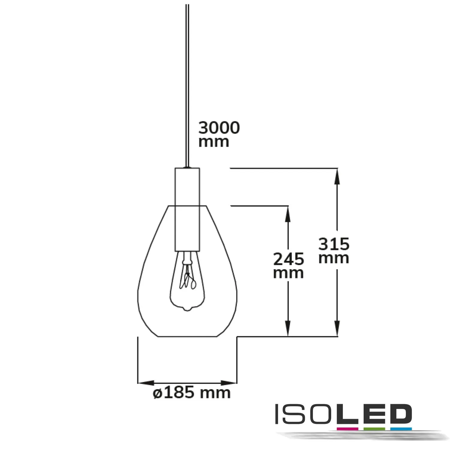 ISOLED Pendelleuchte, Smoky Glas, E27 Pic_1