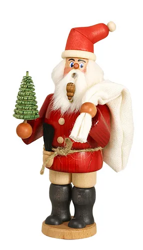 Erzgebirgische Volkskunst Schmidt Räuchermann Weihnachtsmann - Höhe 26 cm Pic_1