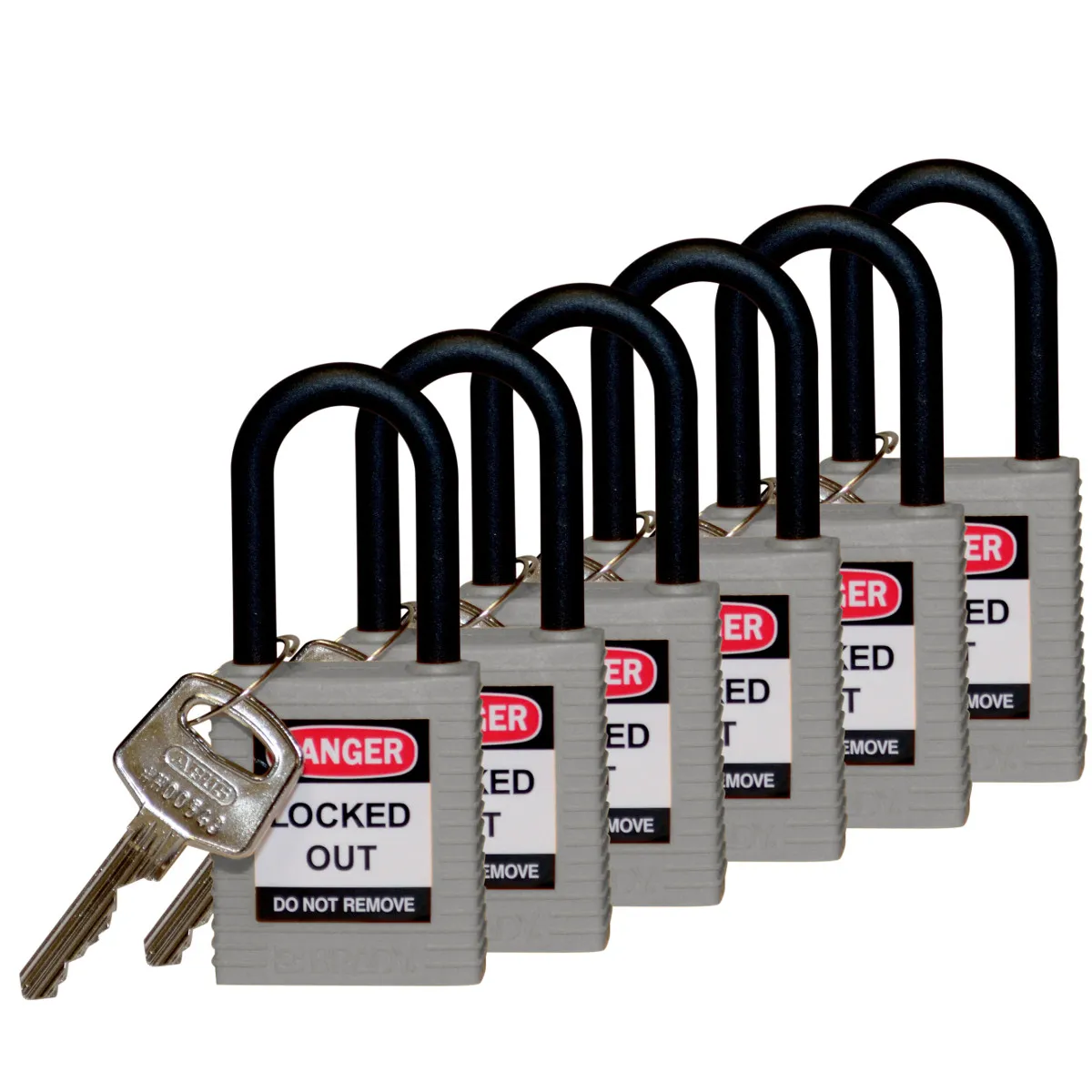 Brady SFTY PADLOCK NYLON 38MM SHA GREY 6/PAC Pic_1