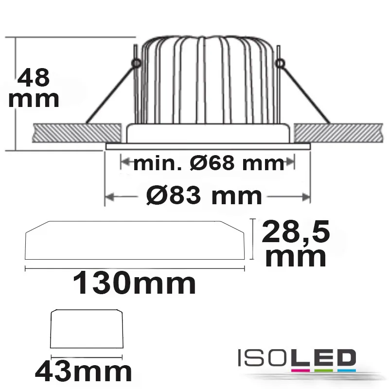 ISOLED LED Einbaustrahler Sys-68, 10W Pic_1