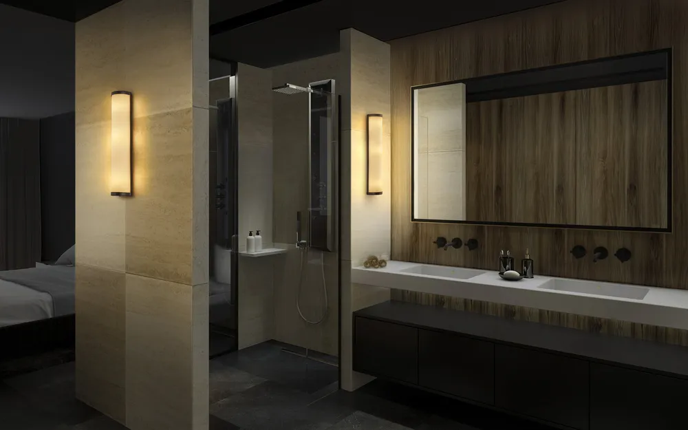 Ledvance Bathroom Wall 455mm E14 Black Pic_2