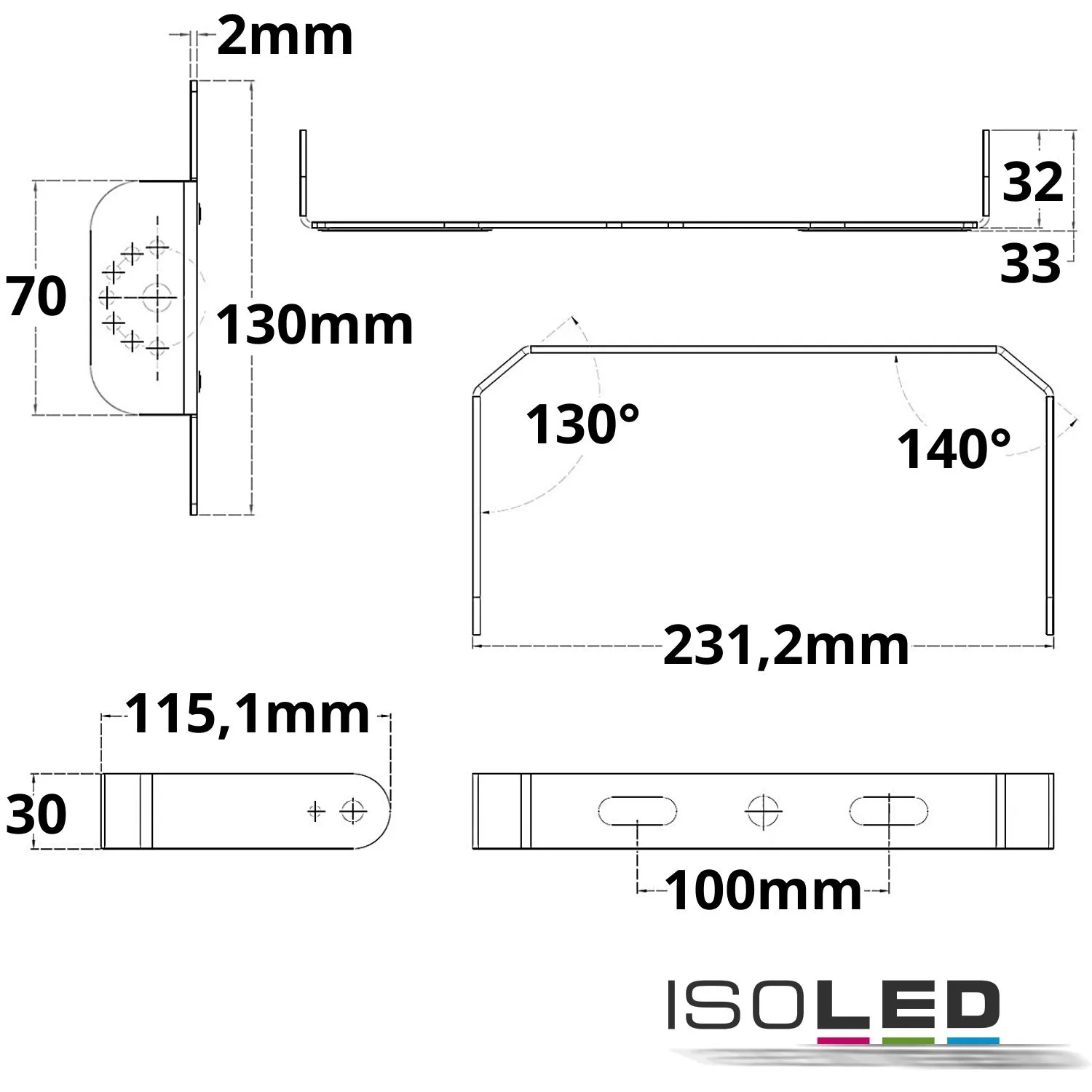 ISOLED Montagebügel 180° schwenkbar Pic_2