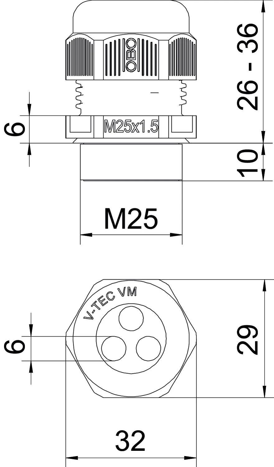 OBO Bettermann V-TEC VM25 3x6 Pic_1