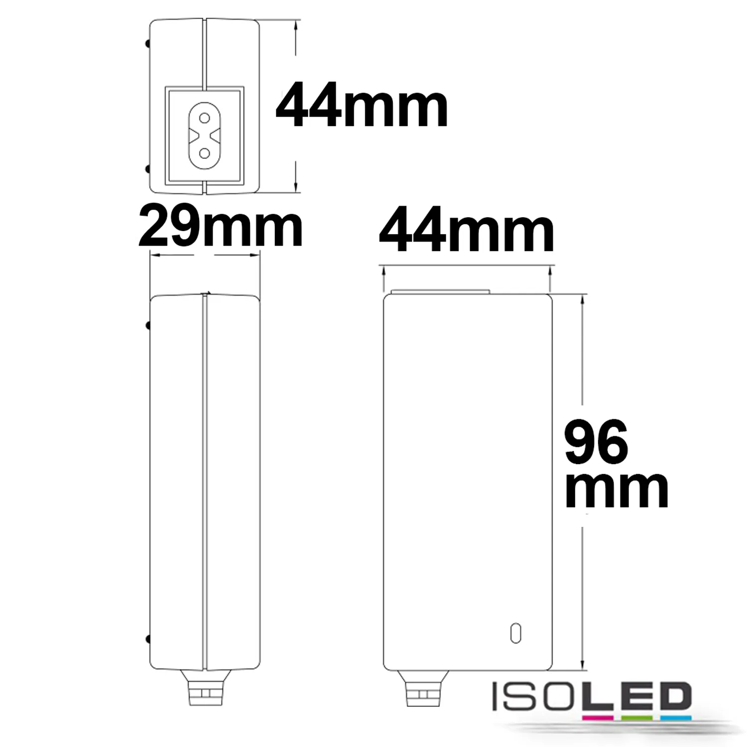 ISOLED Trafo 24V/DC, 0-60W, mit Rundstecker Pic_2