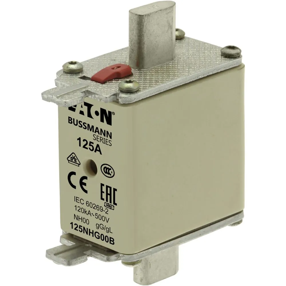 Eaton Electric NH FUSE 125A 500V GL/GG SIZE 00 DUAL IN Pic_1