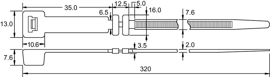 Hellermanntyton CTF120-PA66-BK (100) Pic_1