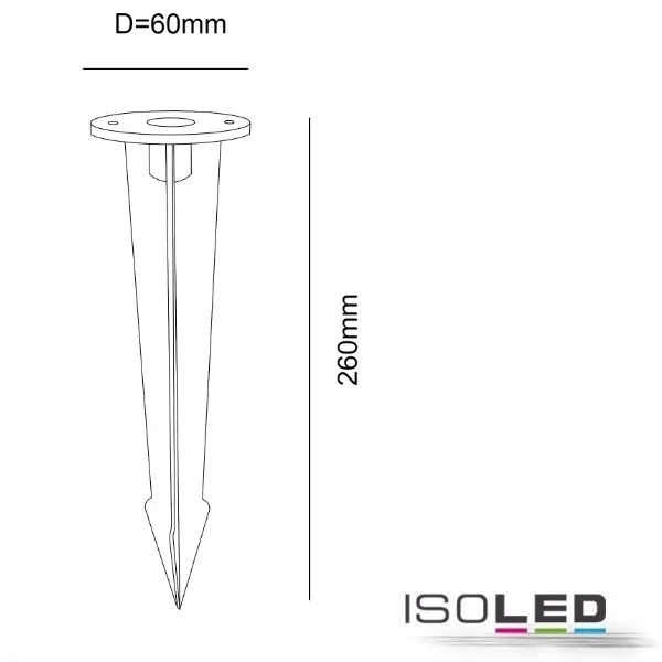 ISOLED Erdspiess für Pollerleuchte 4/5/6 Pic_2