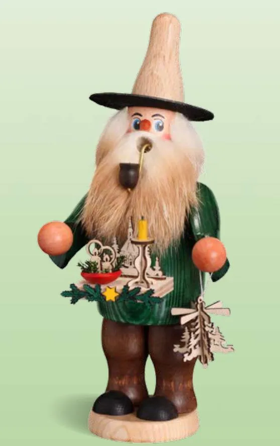 Erzgebirgische Volkskunst Schmidt Räuchermann Leuchterhändler- Höhe 20 cm Pic_1
