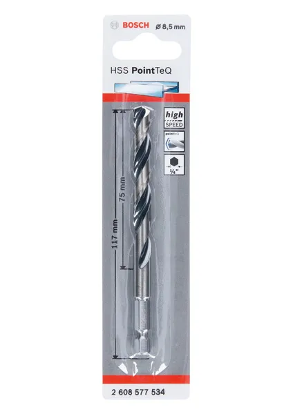 Bosch 1 HSS PointTeQ Hex 8,5x75x117 Pic_1