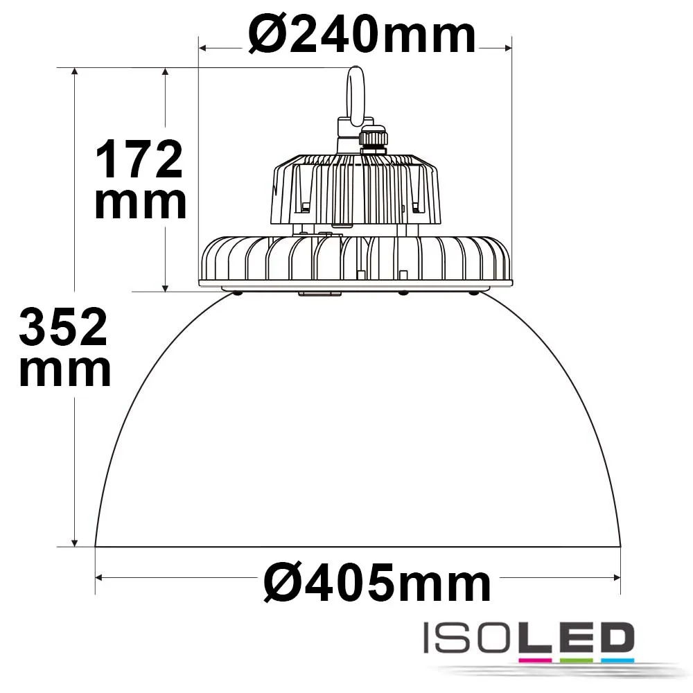 ISOLED LED Hallenleuchte FL 120W, PC-Reflektor Pic_1