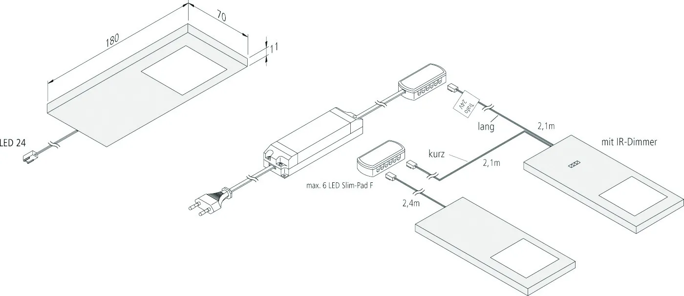 Hera, Enger 3er Set LED Slim-Pad 5W ww edelstahl mit Schalter Pic_2