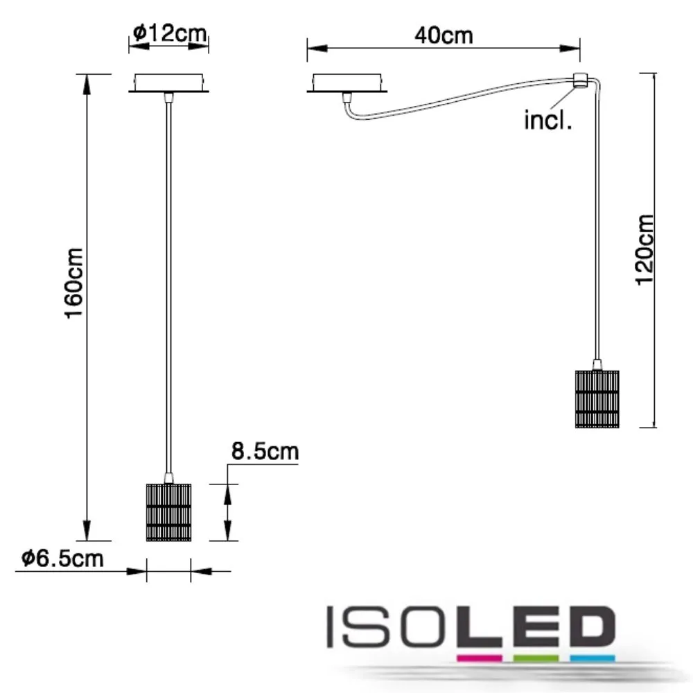 ISOLED Hängeleuchte Metall schwarz Pic_2