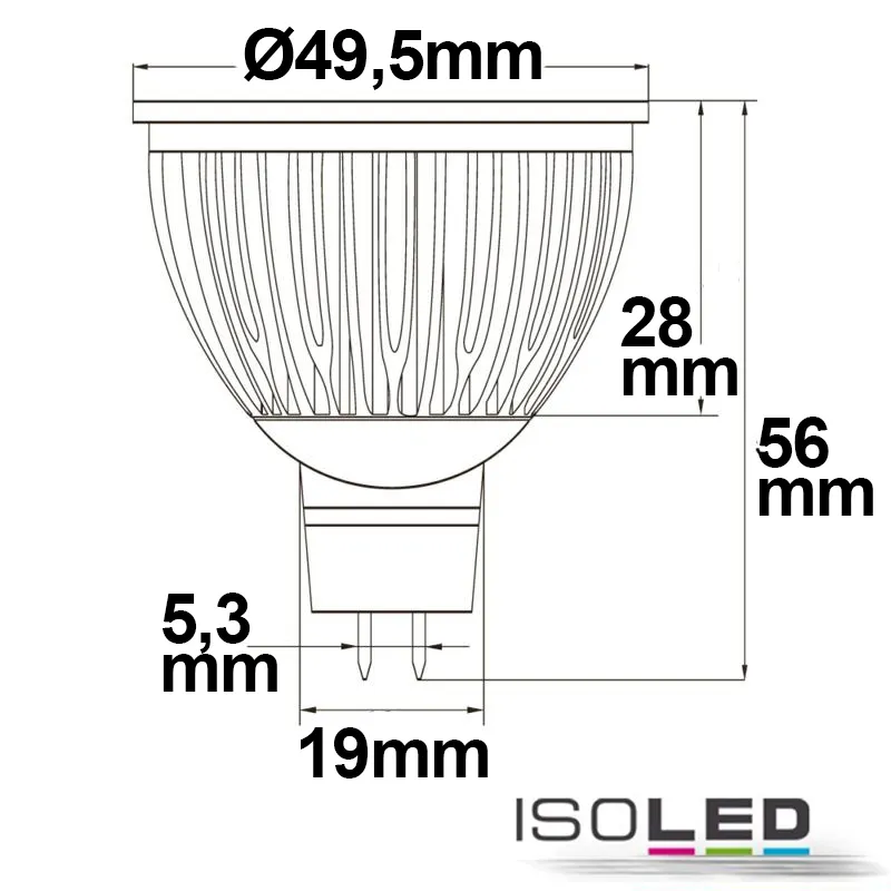 ISOLED MR16 LED Strahler 6W Glas Pic_2
