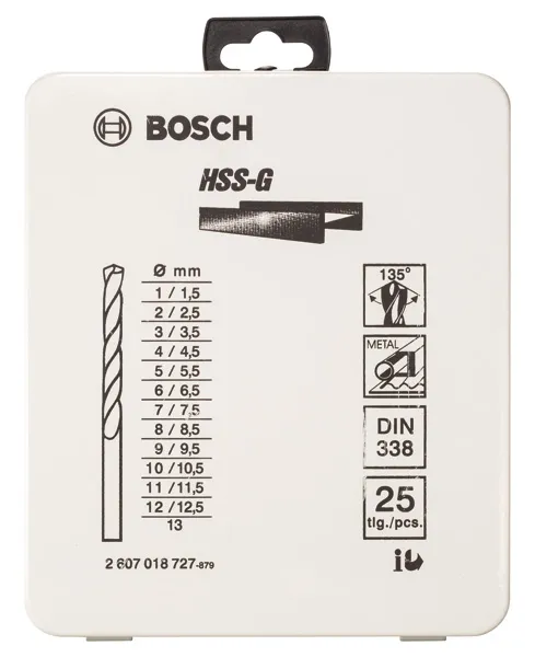 BOSCH ROBERT POWER TOOLS GMBH 25tlg. Metallkassette Metallbohrer-Set HSS-G, DIN Pic_2