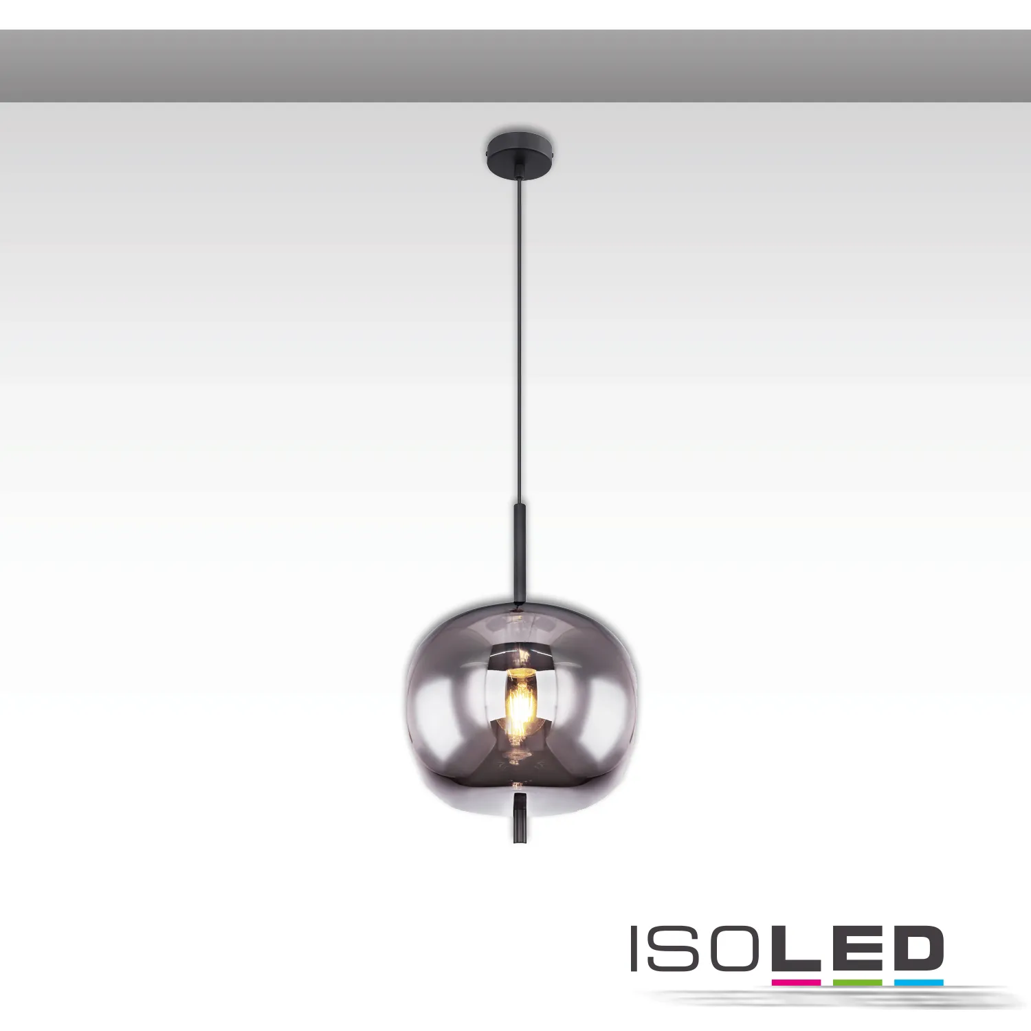 ISOLED Hängeleuchte Metall schwarz, rauchglas Pic_1