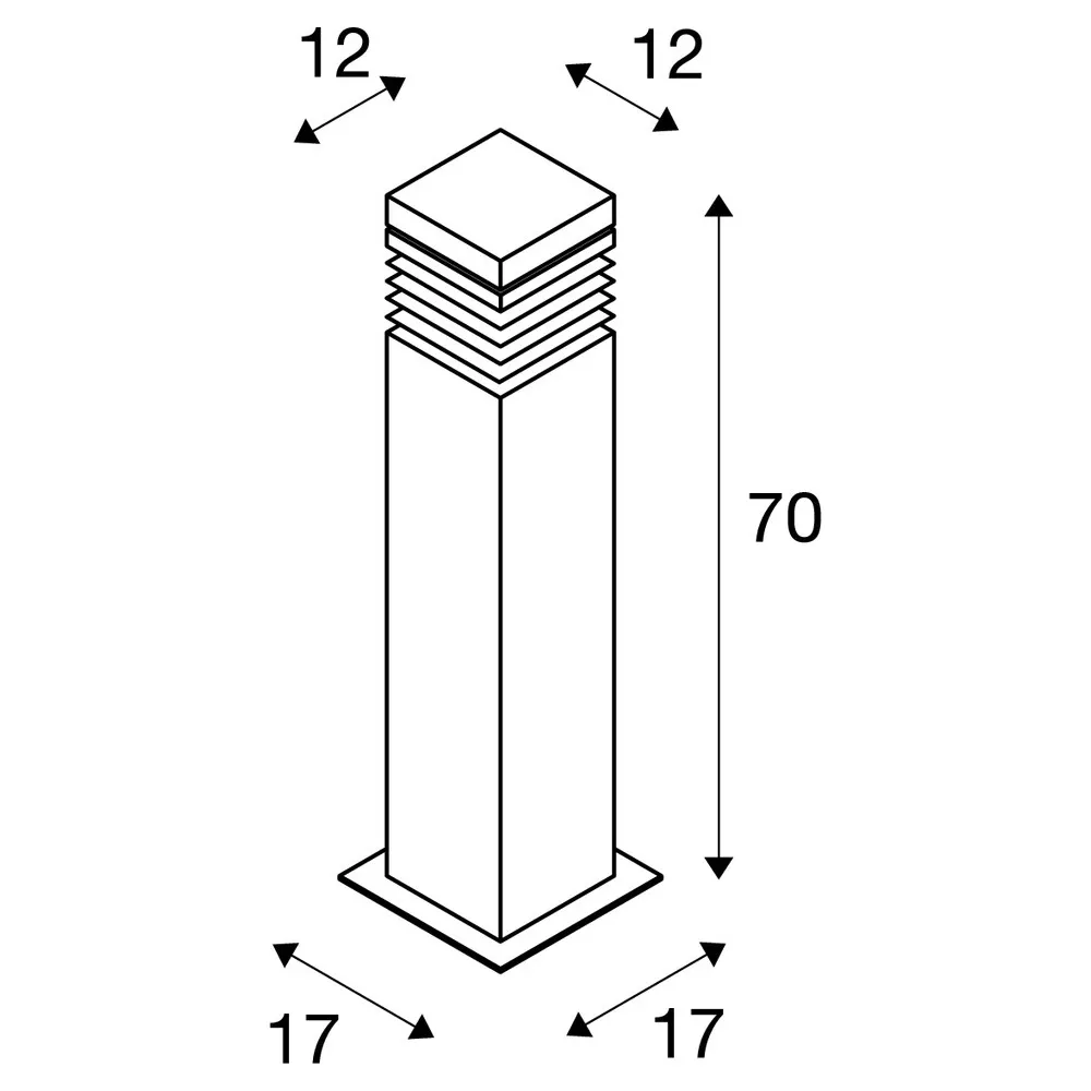 Slv ARROCK GRANITE 70 Pole eckig E27 grau Pic_1