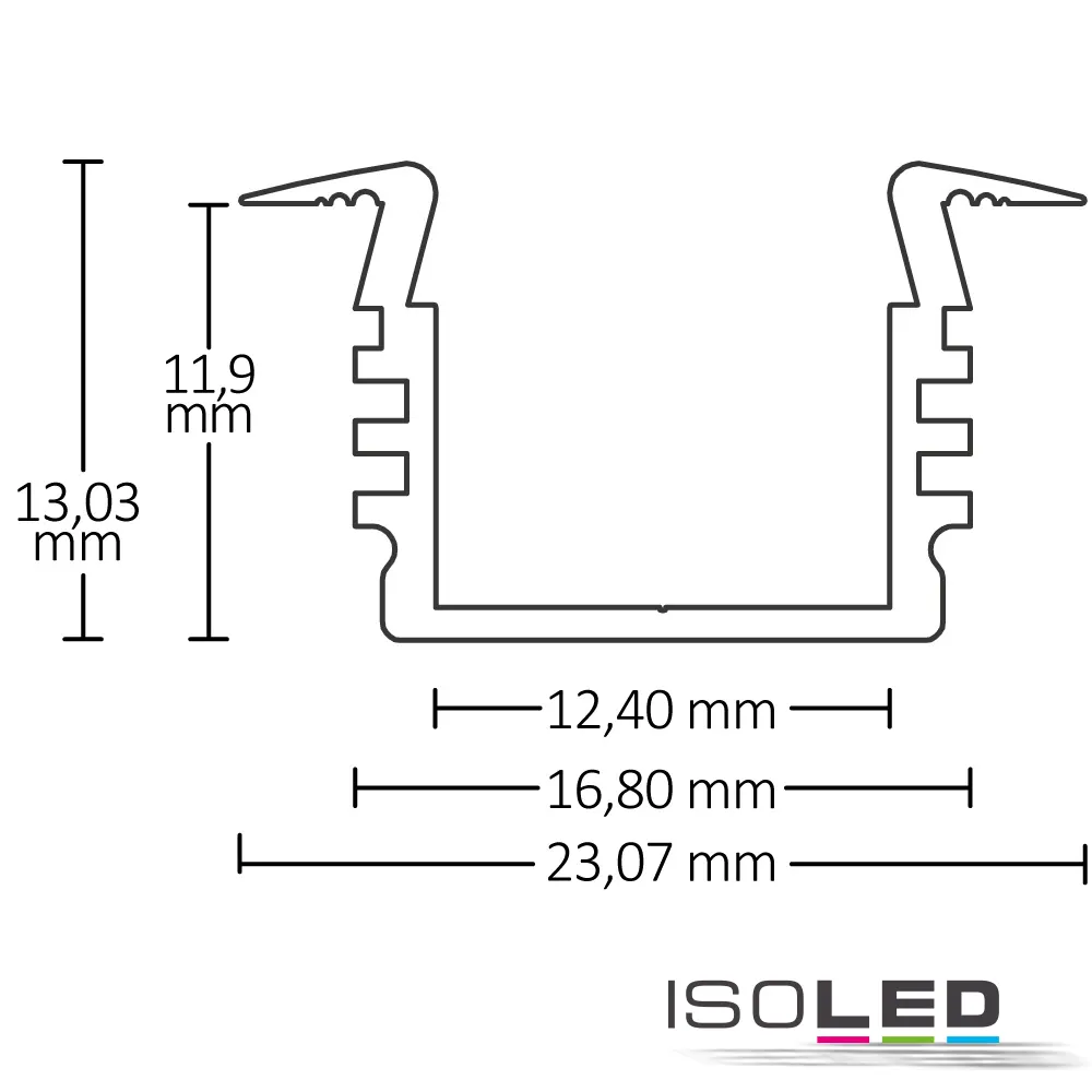ISOLED LED Einbauprofil DIVE12 Aluminium Pic_2