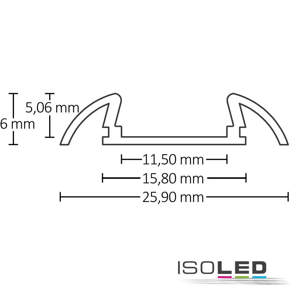 ISOLED LED Aufbauprofil SURF11 Aluminium Pic_1