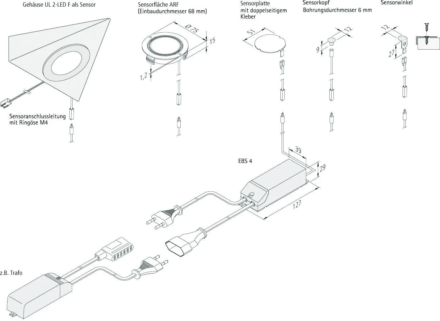 Hera, Enger EBS-4 D 1m Euro + 0,3m Euro, Sensorl. 2m mit M4 Pic_1