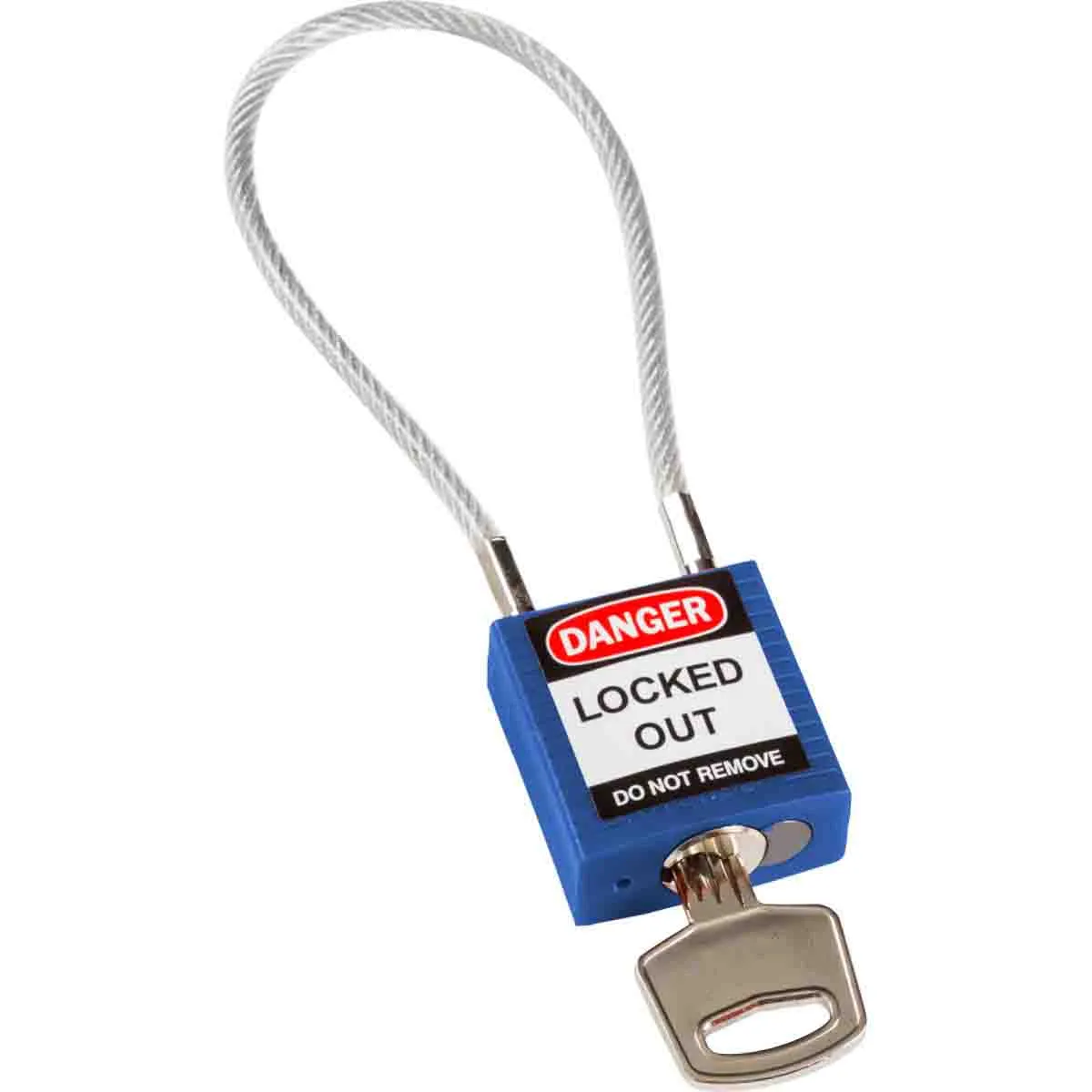 Brady COMPACT CABLE PADLOCK BLUE 20CM KD Pic_1
