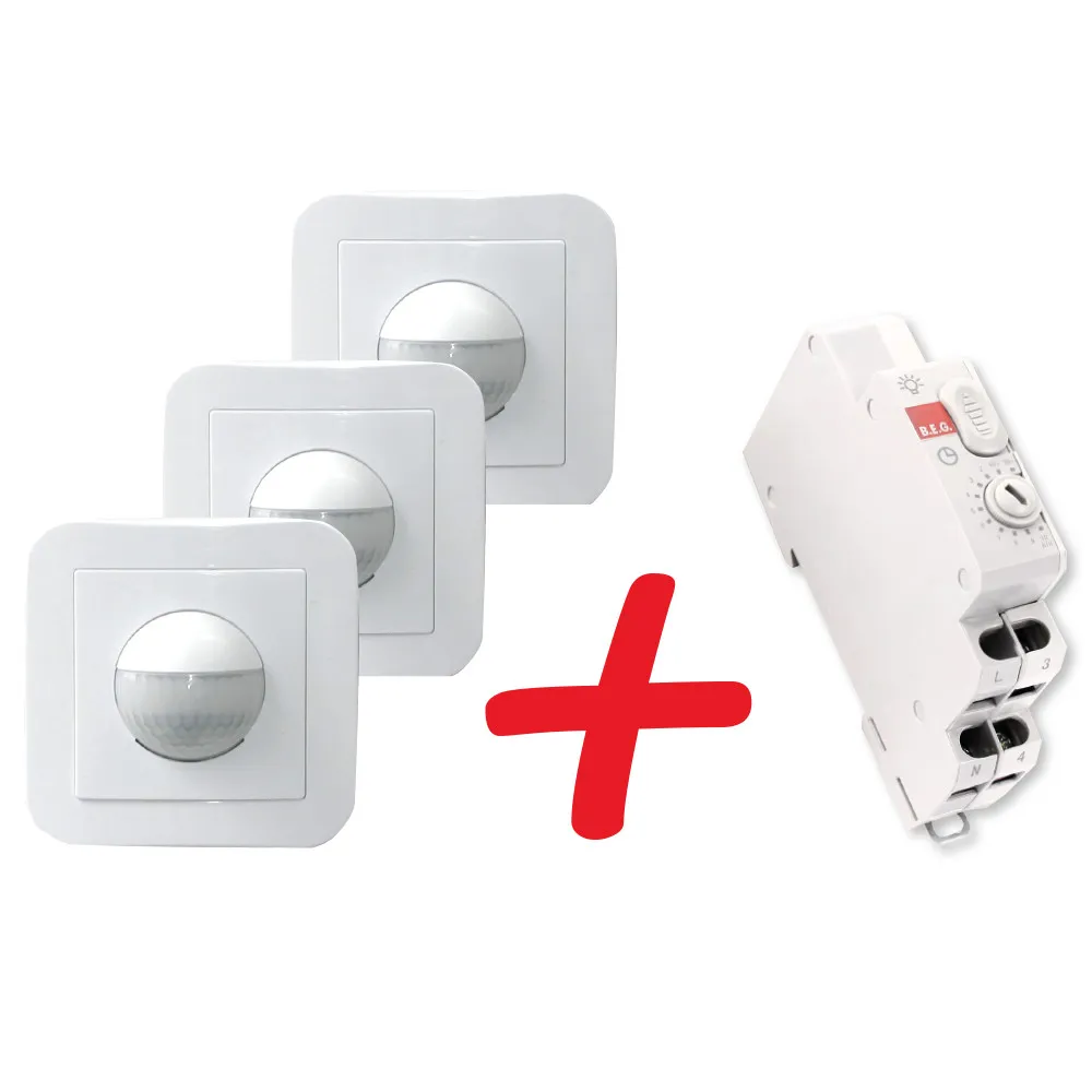 B.E.G. Brueck Electronic GmbH 3xIndoor180-SC + 1xTreppenlicht-Automat SC-T Pic_1