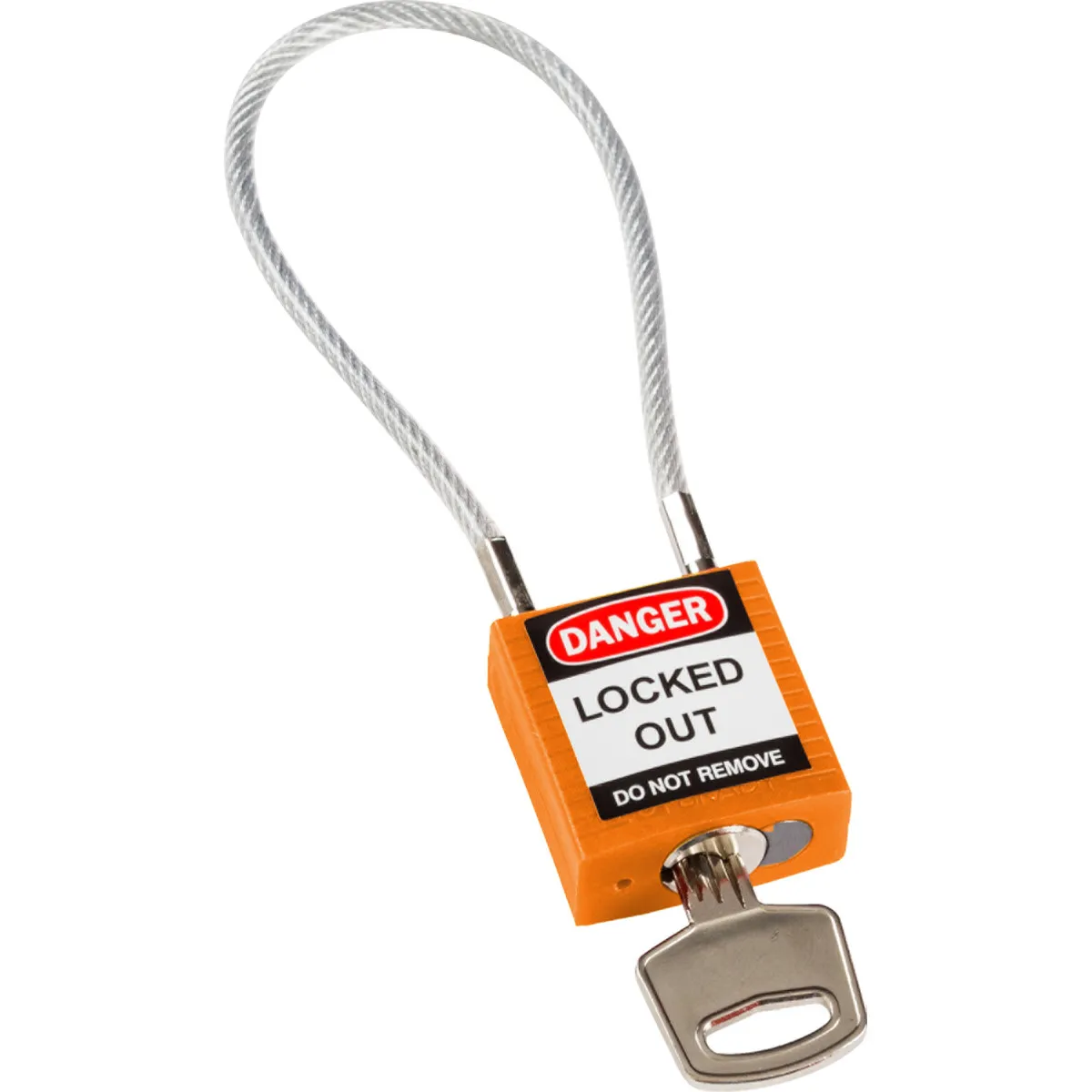 Brady COMPACT CABLE PADLOCK ORANGE 20CM KD Pic_1