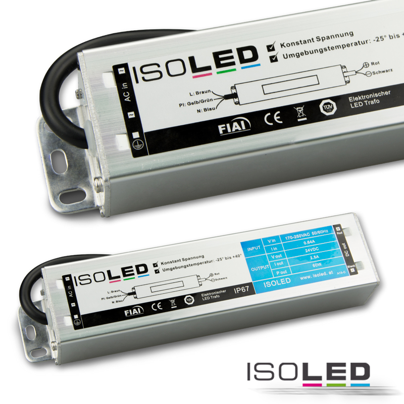 ISOLED LED Trafo 24V/DC, 0-60W, IP66 Pic_1