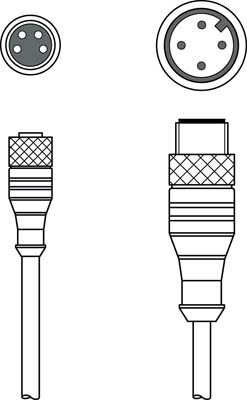 Leuze K-DS M8A-M12A-4P-0,3m-PVC Pic_1