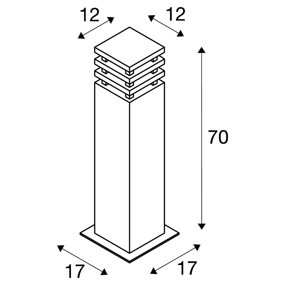 Slv RUSTY® 70 Pole eckig 3000K IP55 rost Pic_3
