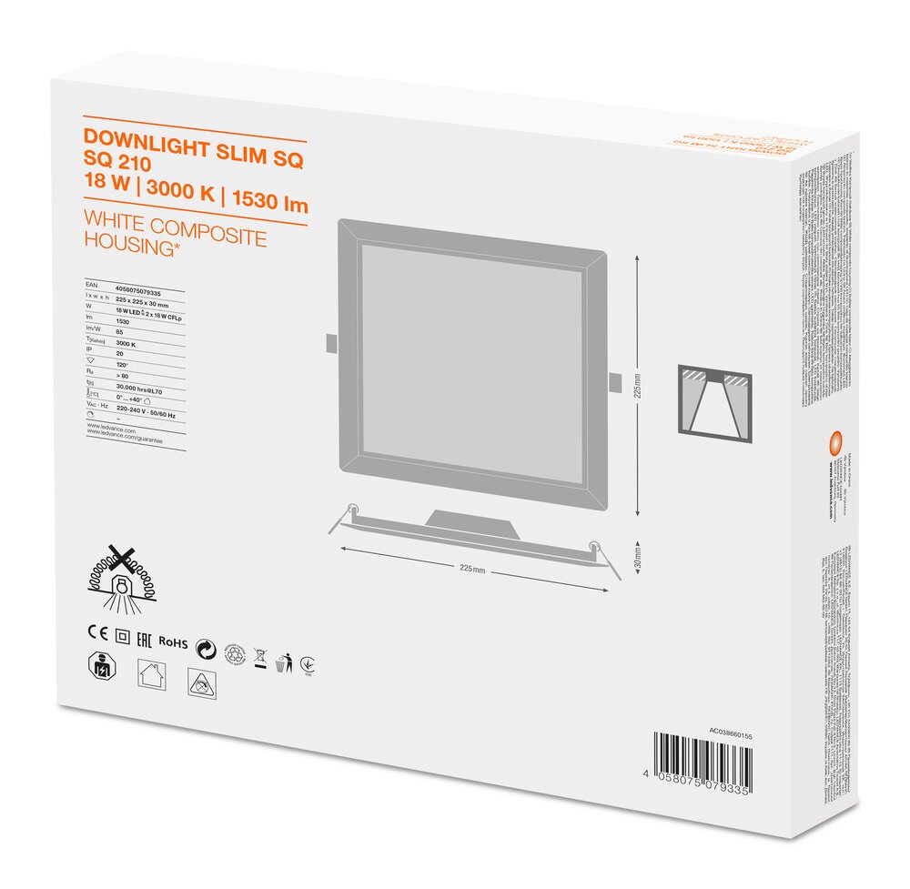 Ledvance DL SLIM SQ 210 18 W 3000 K WT Pic_4