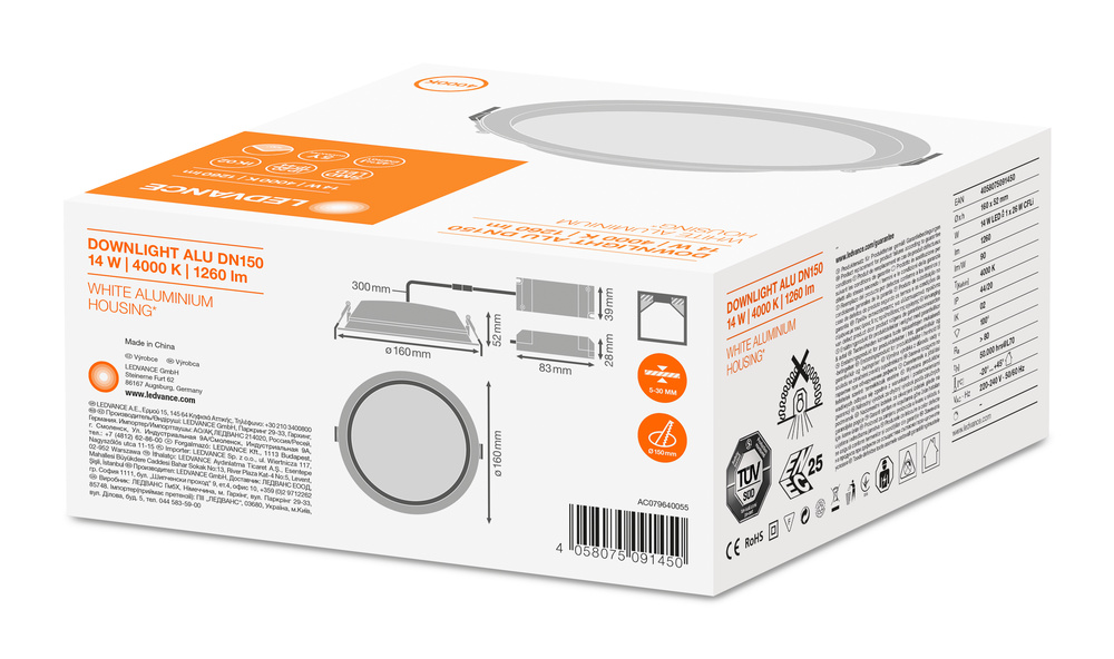 LEDVANCE GMBH DL ALU DN 150 14 W 4000 K IP44/IP20 WT Pic_3