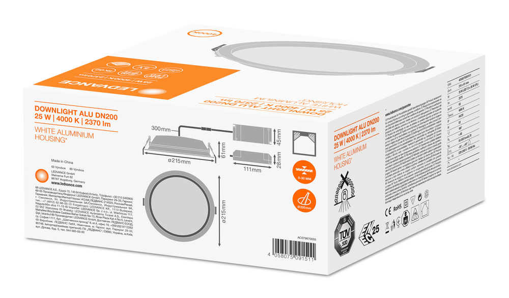 Ledvance DL ALU DN 200 25 W 4000 K IP44/IP20 WT Pic_2