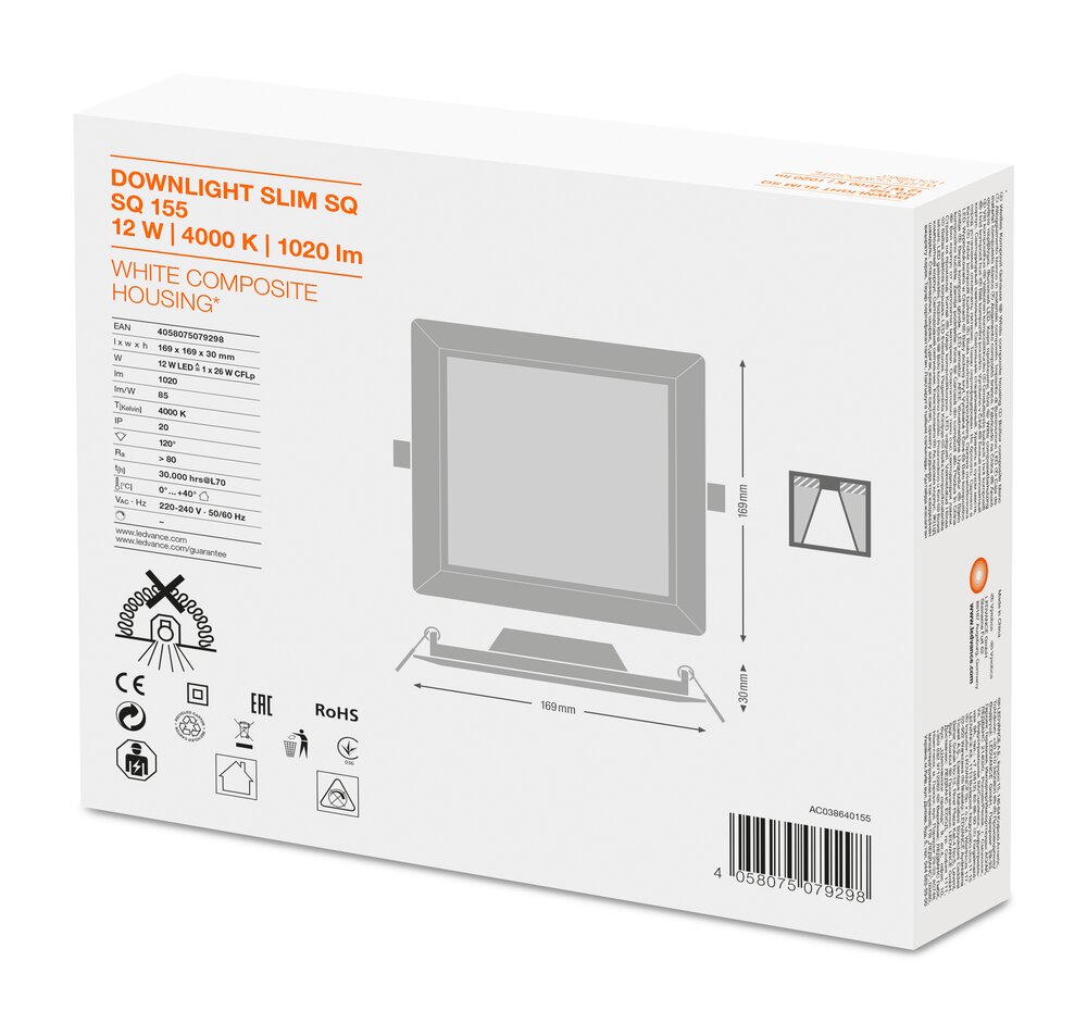Ledvance DL SLIM SQ 155 12 W 4000 K WT Pic_3