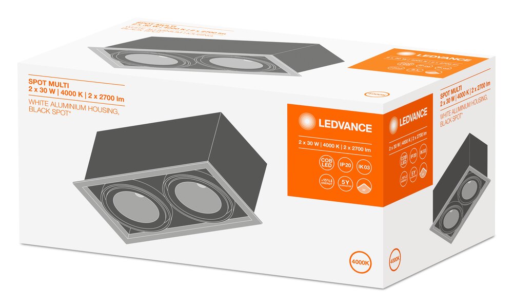 Ledvance SPOT MULTI 2 x 30W 4000K FL WT/BK Pic_4