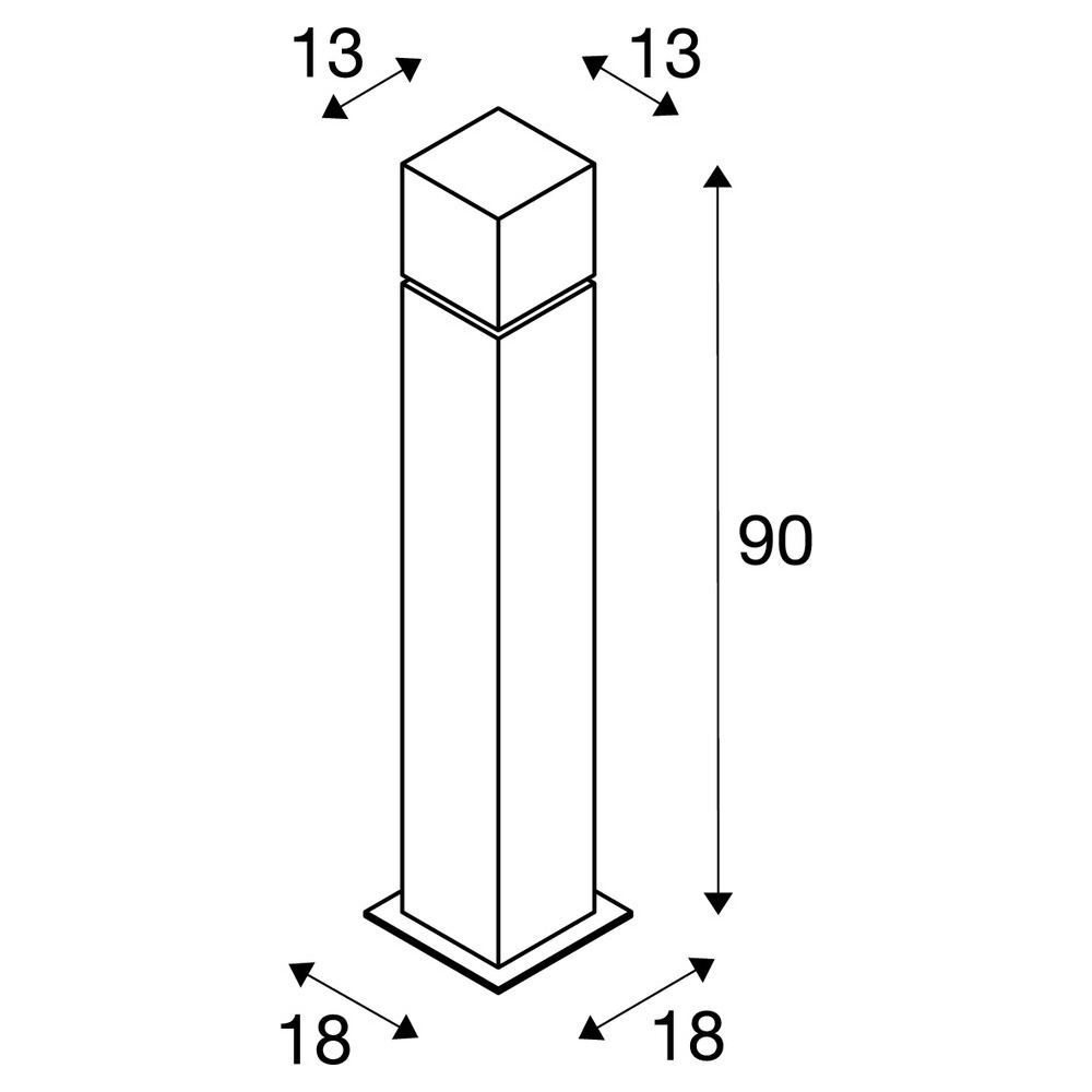 Slv SQUARE POLE 90 Pole E27 IP44 edelstahl Pic_3