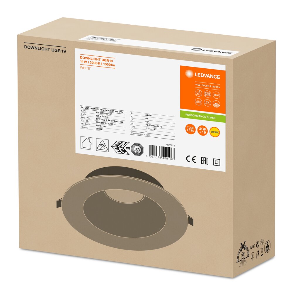 Ledvance DL UGR19 PFM DN155 14 W 830 WT IP54 Pic_4