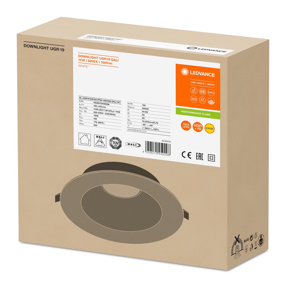 LEDVANCE GMBH DL UGR19 PFM DN155 14 W 830 WT IP54 DALI Pic_3