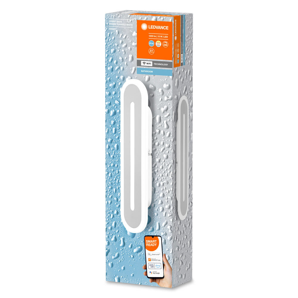 Ledvance SMART+ Wifi Orbis Wall Bath IP44 300mm White TW Pic_1
