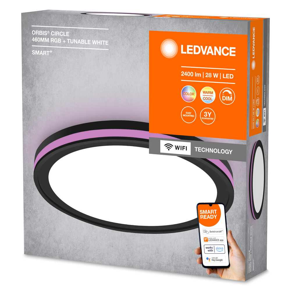Ledvance SMART+ Wifi Orbis Circle Black 460mm RGB + TW Pic_1