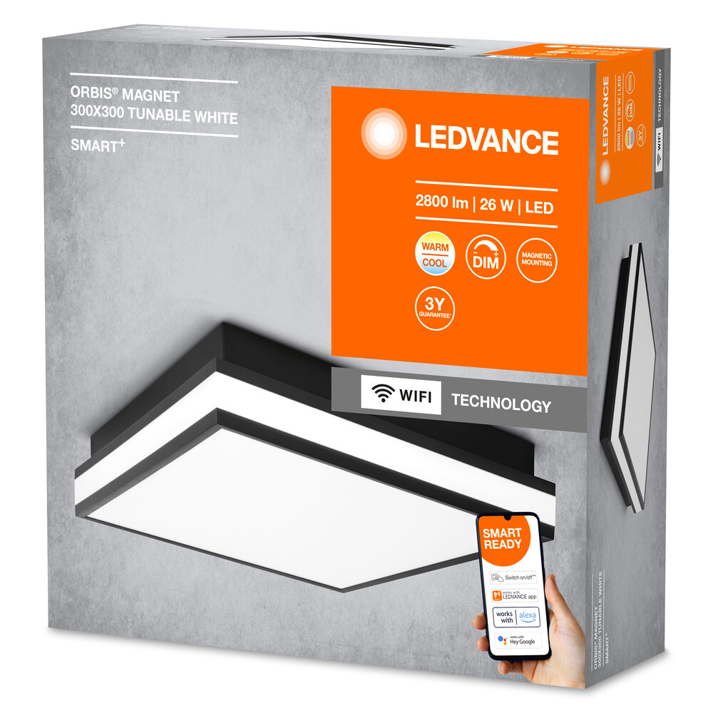 Ledvance SMART+ Wifi Orbis Magnet Black 300x300mm TW Pic_1