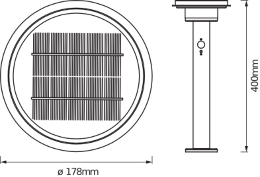 Ledvance ENDURA Style Solar 40cm Post Sensor Double Circle Pic_2