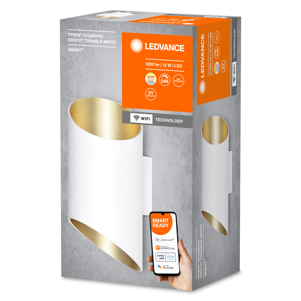 Ledvance SMART+ Wifi Orbis Wall Cylindro 200X127mm White TW Pic_1