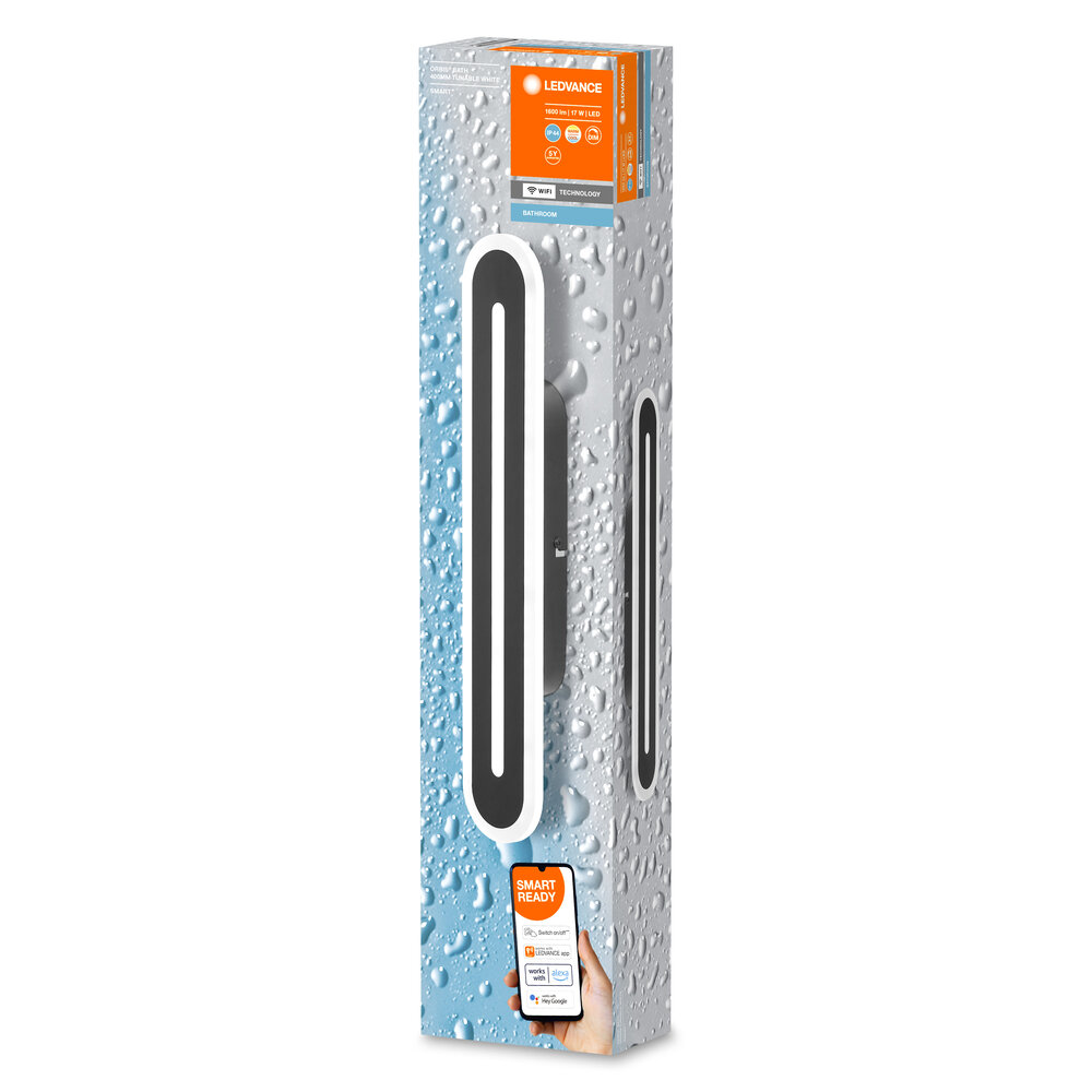 Ledvance SMART+ Wifi Orbis Wall Bath IP44 400mm Black TW Pic_1