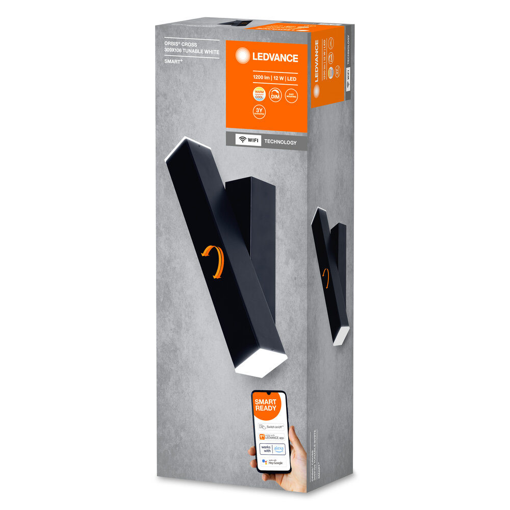 Ledvance SMART+ Wifi Orbis Wall Cross 309x106mm Black TW Pic_2