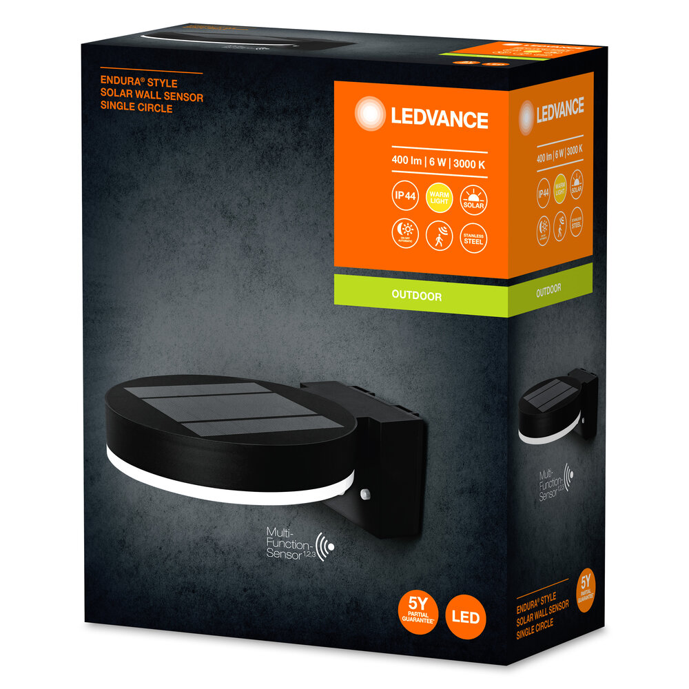 Ledvance ENDURA Style Solar Wall Sensor Single Circle 6W Pic_1