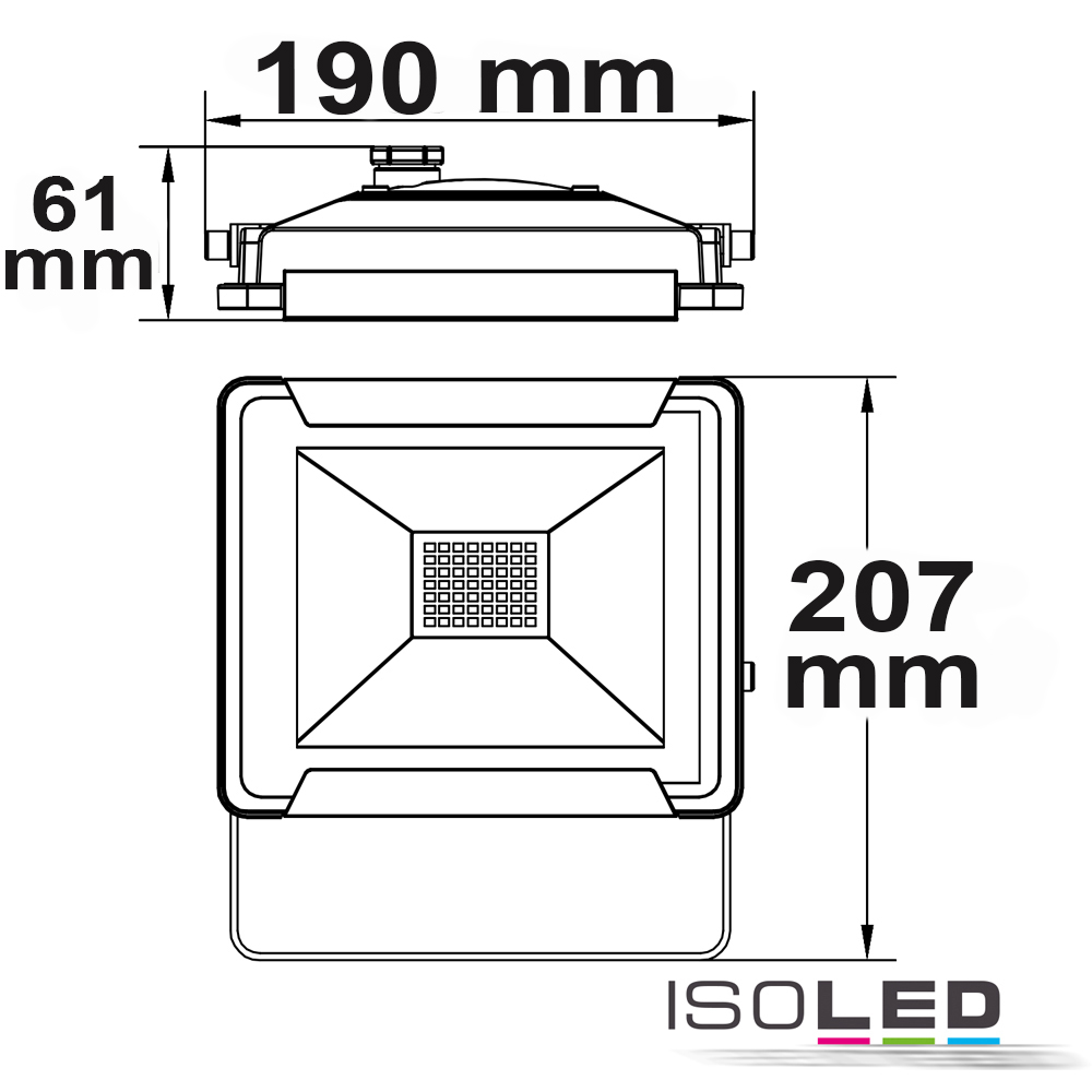 ISOLED LED Fluter 30W, kaltweiß, schwarz Pic_2